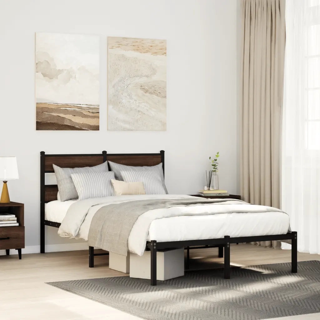 Giroletto senza Materasso con Testiera Rovere Marrone 120x200cm