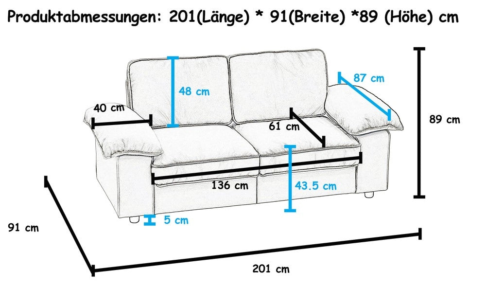 Divano con contenitore ¨C Minimal ¨C tessuto imbottito grigio chiaro 80x90x172