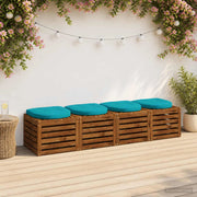 Cuscini per Sedia in 4 Pezzi 4 pz 100% Poliestere Turchese 945308