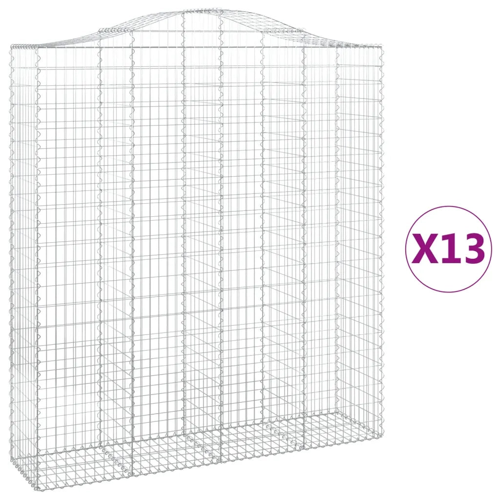 Cesti Gabbioni ad Arco 13 pz 200x50x220/240 cm Ferro Zincatocod mxl 100017