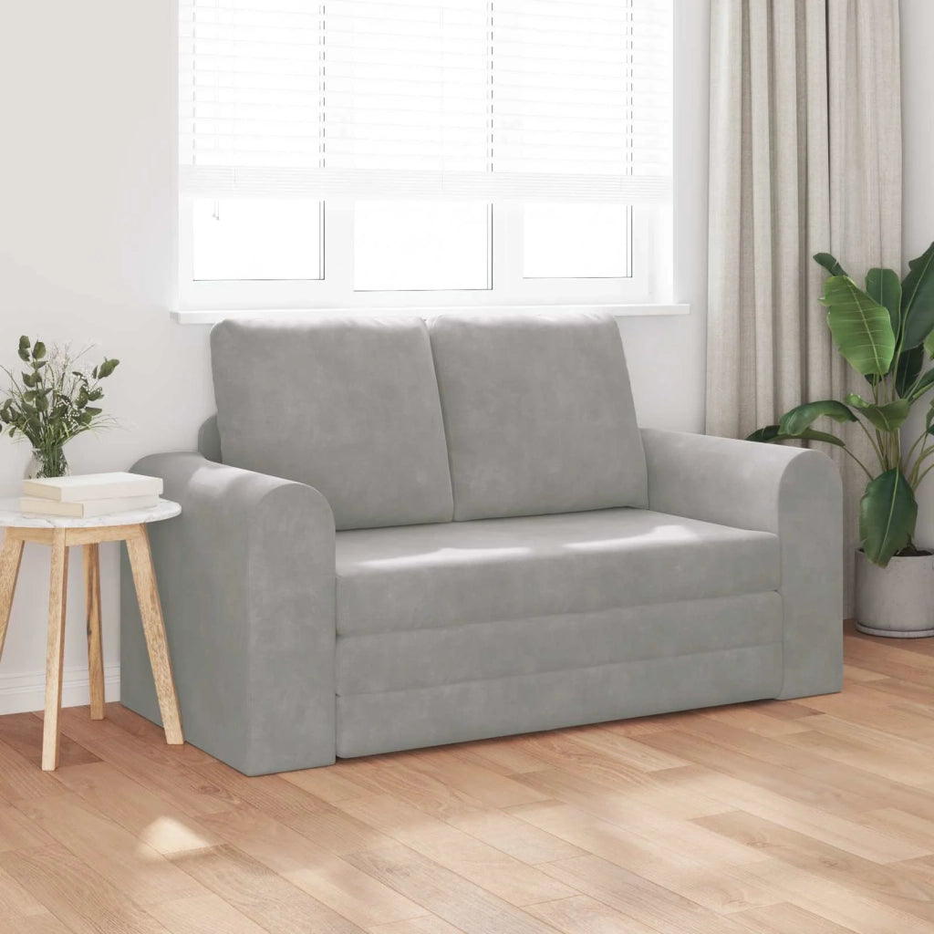 Divano letto | Sof¨¤ letto | Letto singolo Grigio chiaro 148 x 71 x 83 cm Velluto