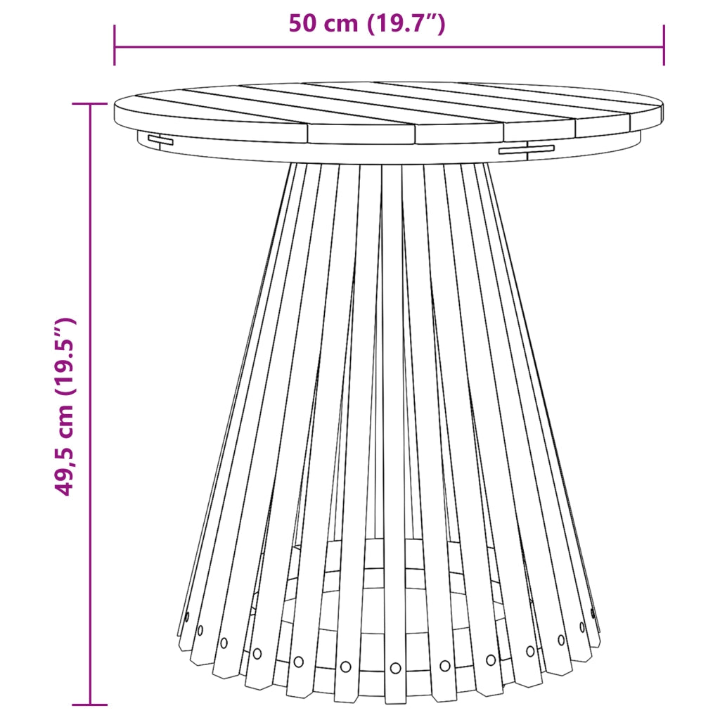 Tavolo Laterale da Giardino Ã˜50x49.5 cm in Legno Massello di Teak