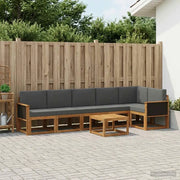 Set di divani da esterno 7 pcs Naturale e Antracite Poliestere