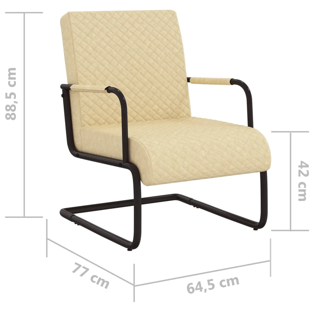 Sedia a Sbalzo Crema in Similpelle cod mxl 21871