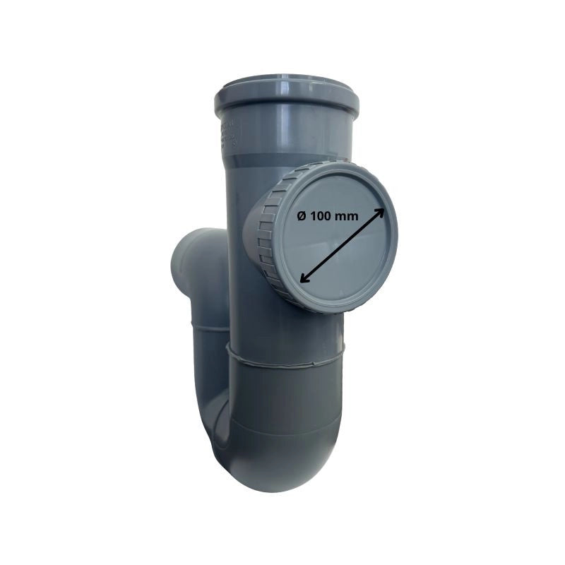 Sifone Verticale Aperto in Polipropilene : Diametro - 125 mm ( tappo Ø 100 mm)