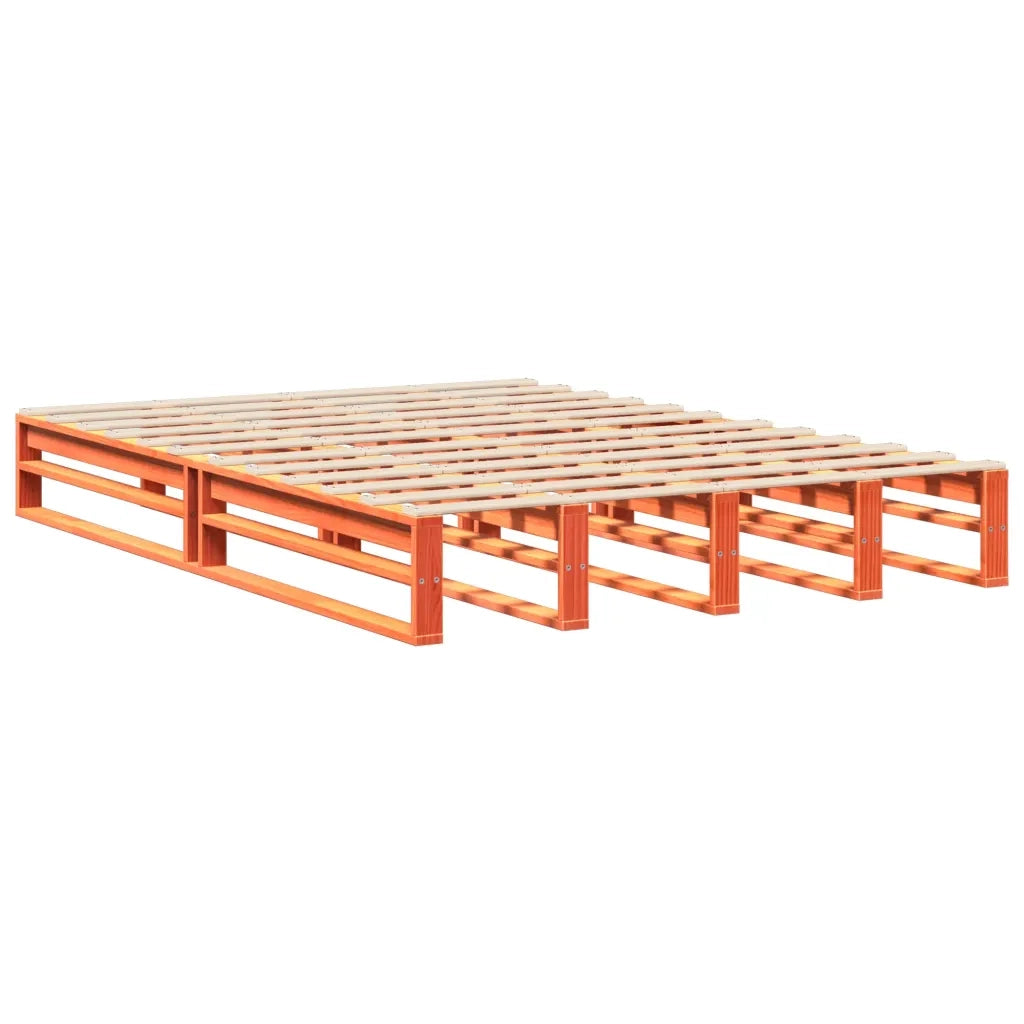 Letto senza Materasso Marrone Cera 135x190 cm in Legno di Pino 3302314