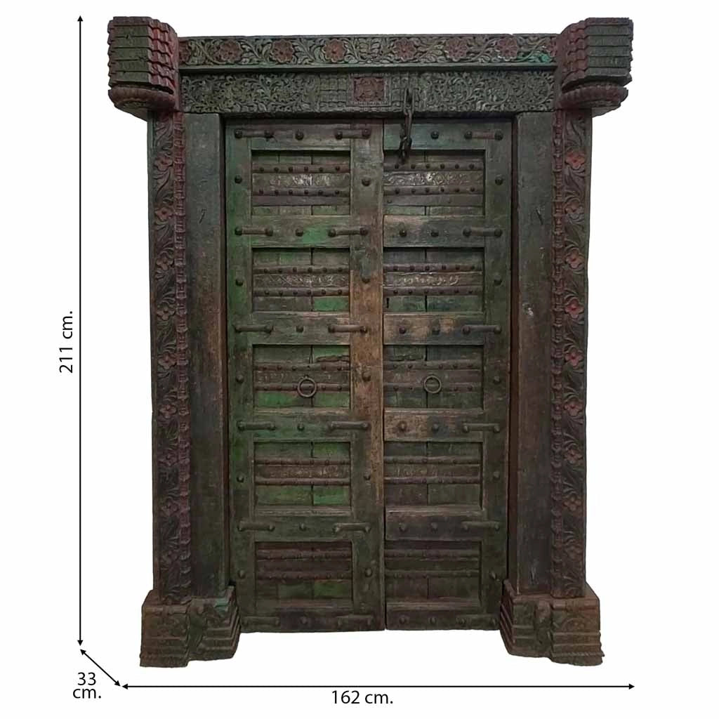 Porta in legno fatta a mano 162x33x211h cm