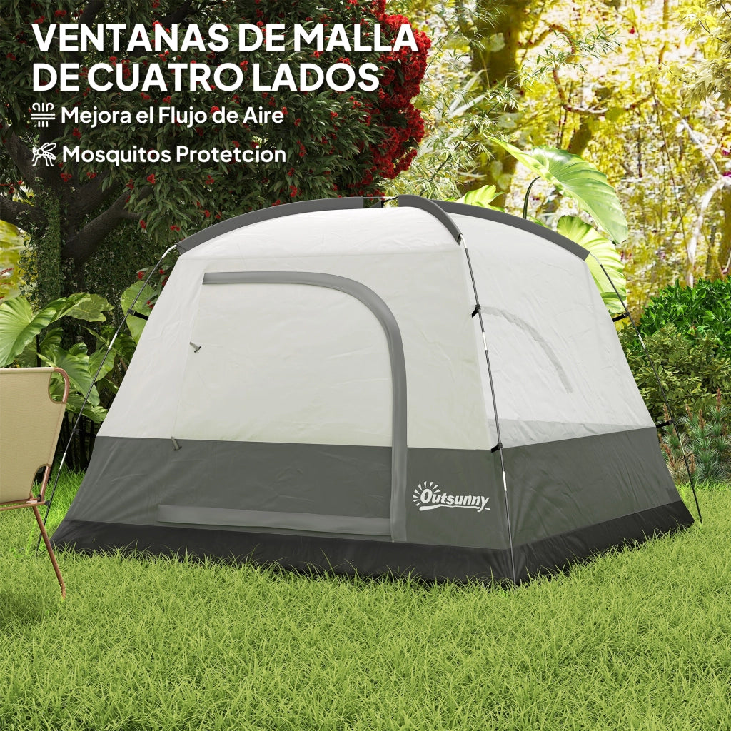 Tenda da campeggio 4 persone ¨C zephmum ¨C 200x200x135 cm grigio