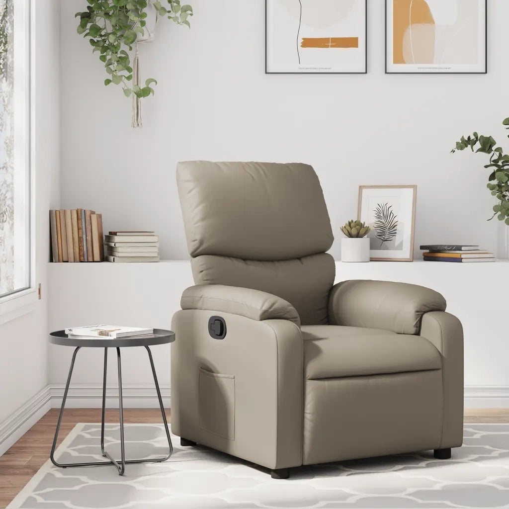 Poltrona | Sedia Relax Reclinabile Cappuccino in Similpelle