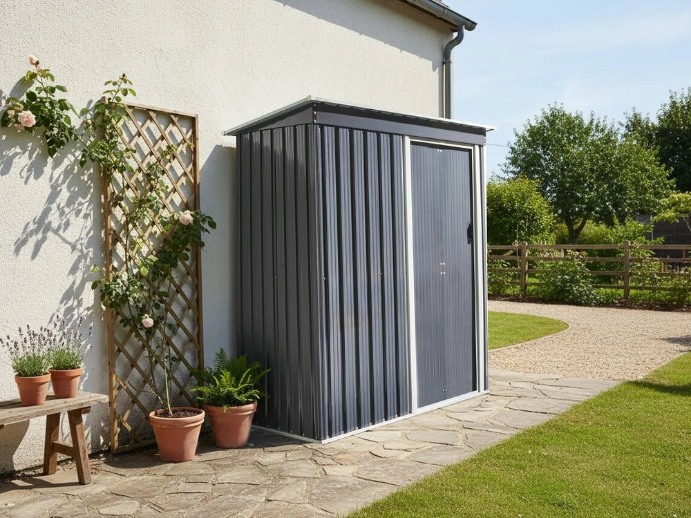 Capanno da giardino in acciaio zincato per riporre attrezzi e attrezzature Grigio grafite