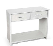 CONSOLLE IN LEGNO CON 2 CASSETTI  95 X 37 X 76 CM COLORE BIANCO