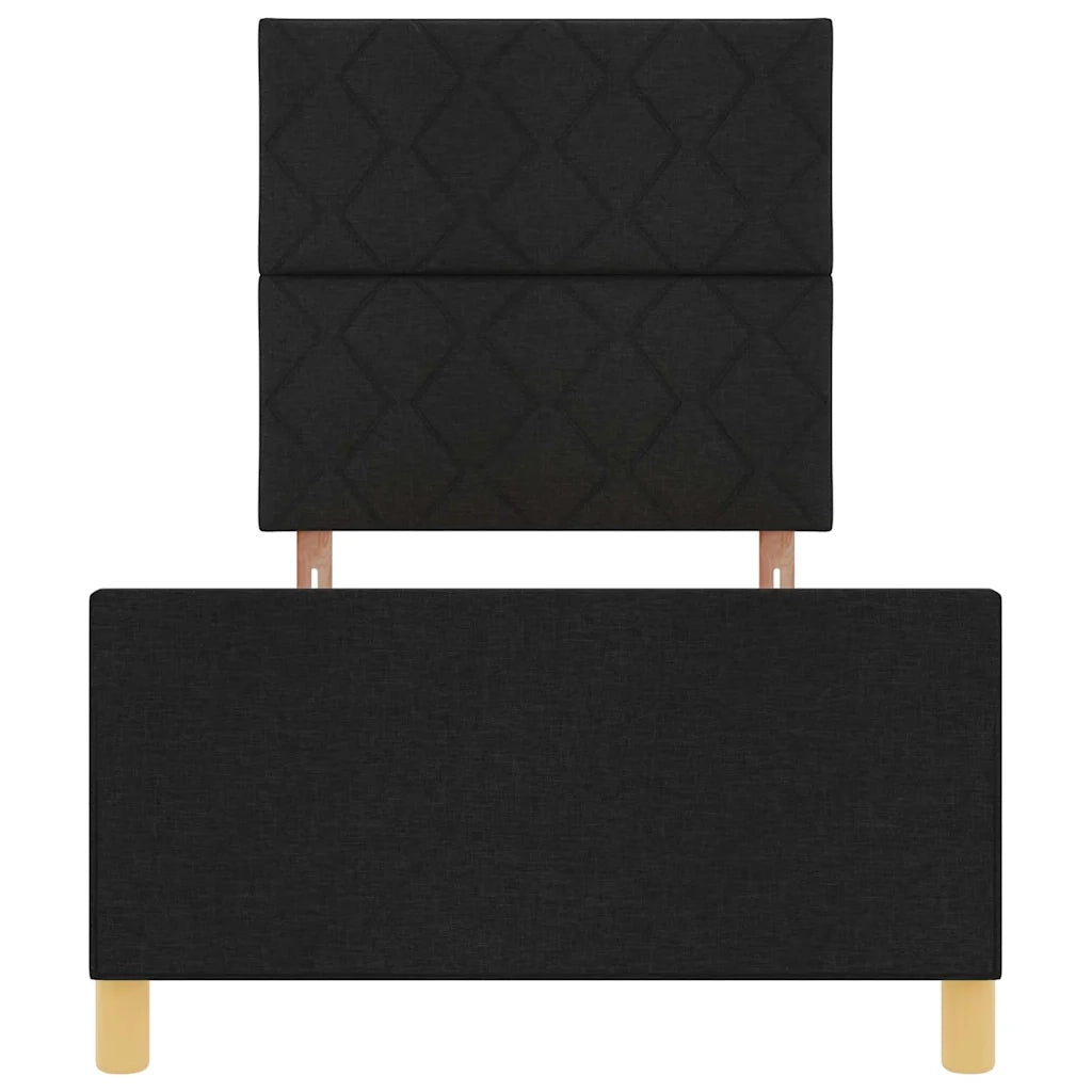 Struttura del letto con testiera-Giroletto Nero 100 x 200 cm Tessuto 421227