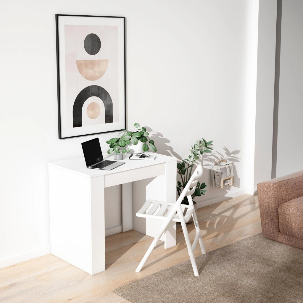 Consolle allungabile, 222x90x77cm, Per 10 persone, Tavolo da pranzo, Bianco RF2629