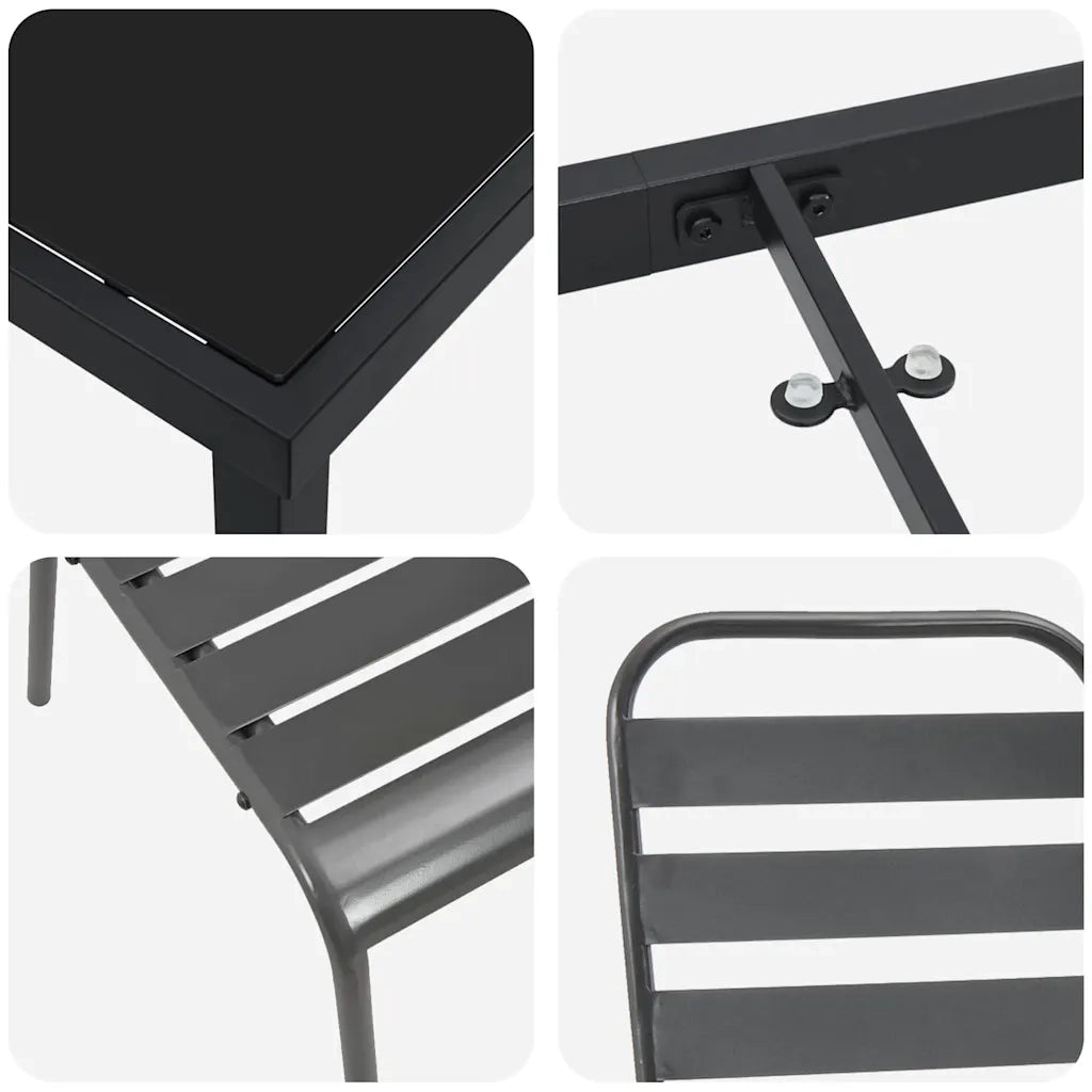 Set da Pranzo per Giardino 7 pcs Antracite 3379301
