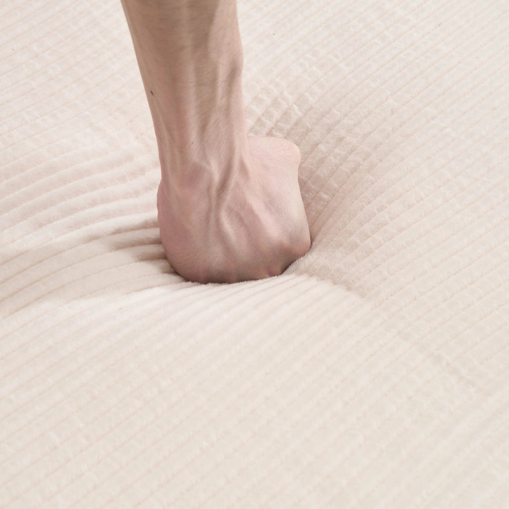 Divano letto pieghevole convertibile in velluto a coste bianco