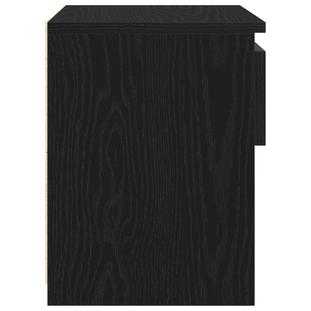 ComÃ² 2 pz Nero Rovere 40x30x39 cm in Legno ingegnerizzato