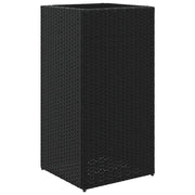 Fioriera | Cassetta per fiori | Vaso da Giardino Nera 40x40x80 cm in Polyrattan
