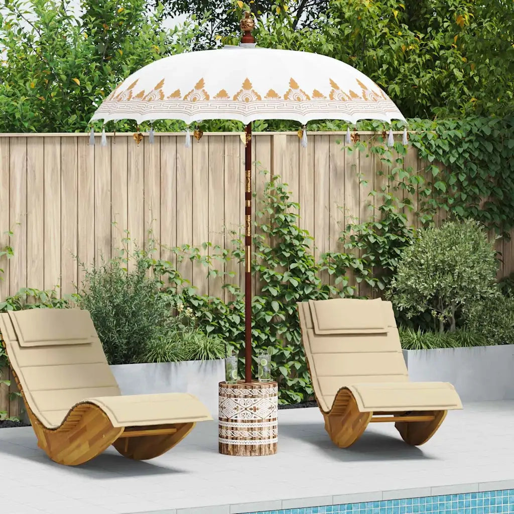 Parasol Balinese Crema 180-190 cm Cotone, legno massello