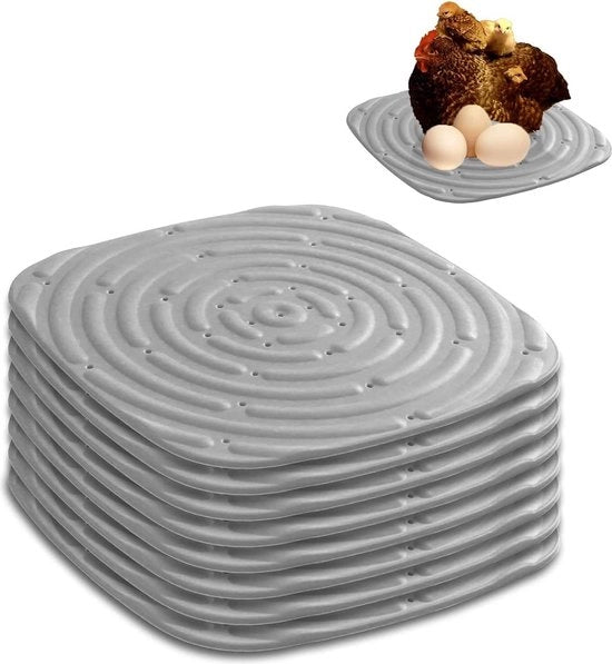 Matrice di riposo per polli - 8 pezzi di cuscini di riposo - grigio - accessori per pollaio.
