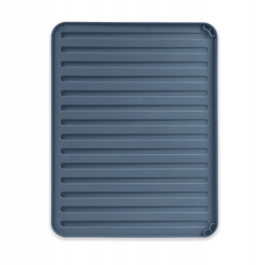 Tappetino scolapiatti in silicone KADAX, colore grigio scuro.