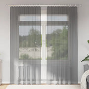 Tende in Voile con Tasche per Aste 2 pz Grigio Scuro 4102183