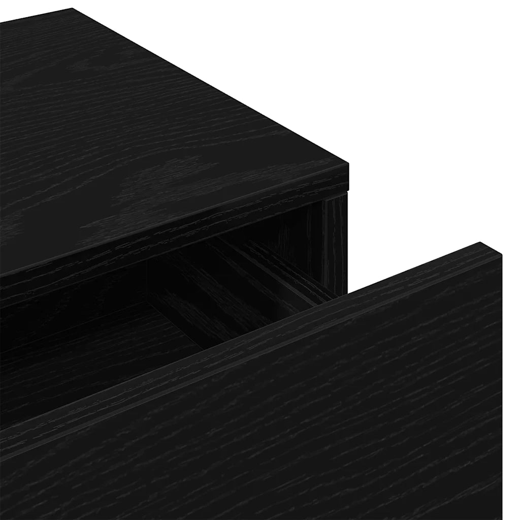 Scaffale a Parete con Cassetti Nero 100x36x19 cm in Truciolato 859987