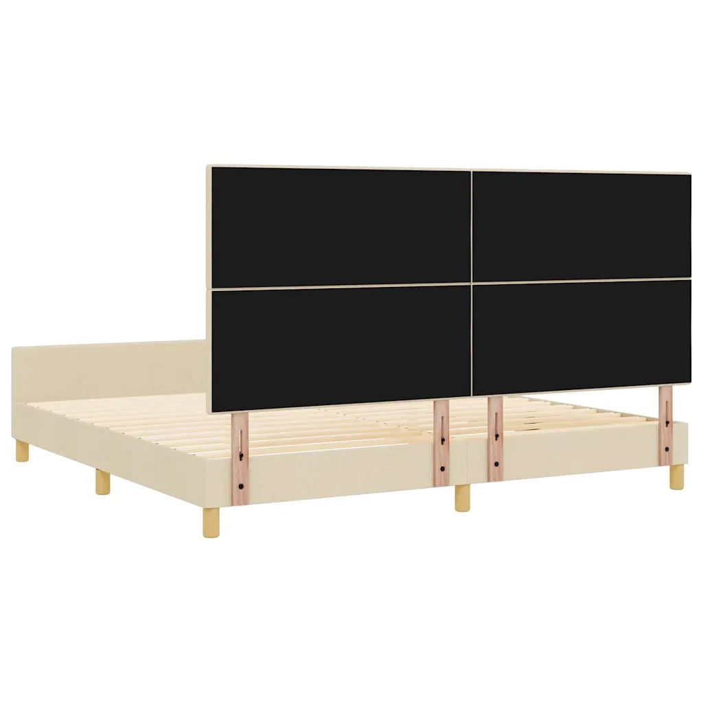 Struttura del letto con testiera Crema 200 x 200 cm Tessuto 3344758
