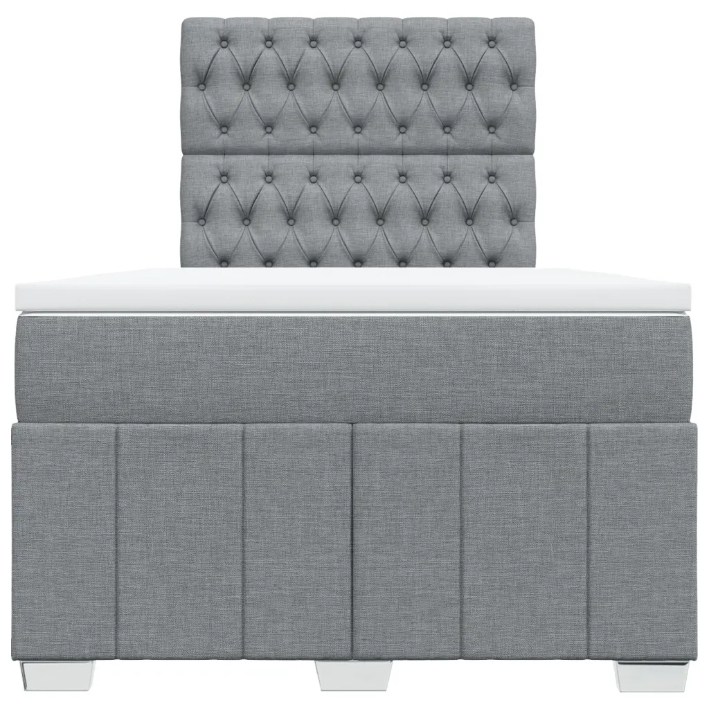 Giroletto a Molle con Materasso Grigio Chiaro 120x190cm Tessuto 3291614