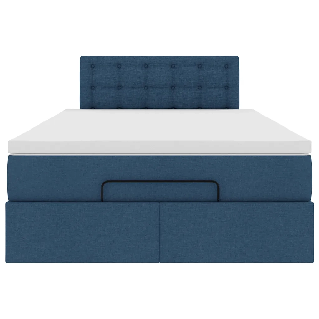Pouf Letto con Materasso e LED Blu 120x190cm in Tessuto 3312463