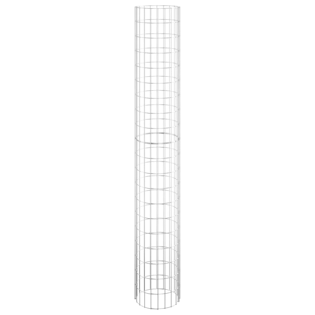 Gabbione circolare rialzato 3 pezzi acciaio zincato Ø30 x 200cm argento 02_0039903