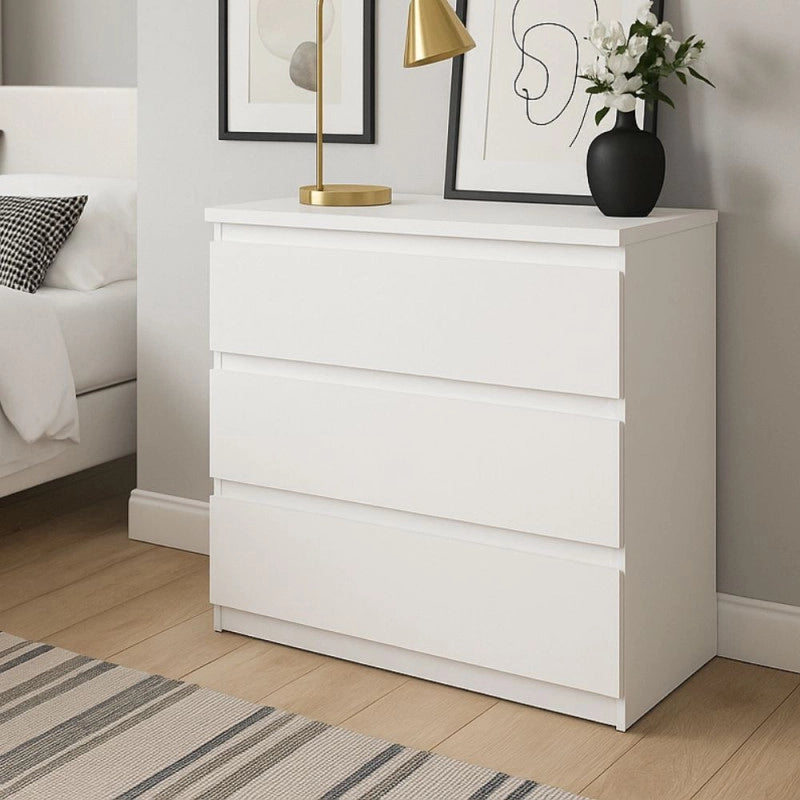 Cassettiera Morgan 3 cassetti 77.2x79.8x42.2 cm. colore bianco