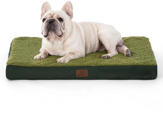 Letto per cani ortopedico per piccoli cani - 76x51x7,6cm cuscino per cani morbido materasso per cani lavabile materasso per cani in verde scuro per piccoli cani