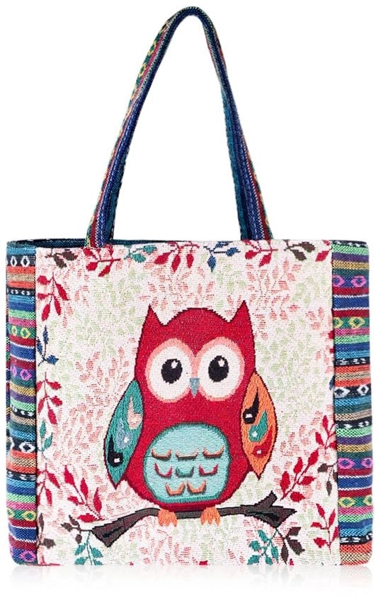 Borsa a mano in tela canapa con tasche zip e tasca interna, ricamata, reutilizzabile per donne, con cerniera e tasca interna, per acquisti e borse della spesa