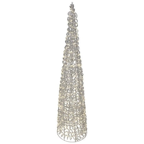 Decorazione luminosa natale amicasa 9493904 cono silver