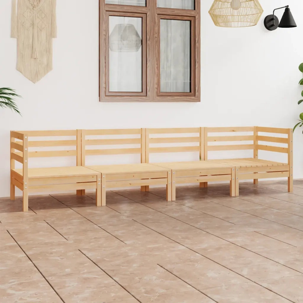 Set Divani da Giardino 4 pz in Legno Massello di Pino cod mxl 44289