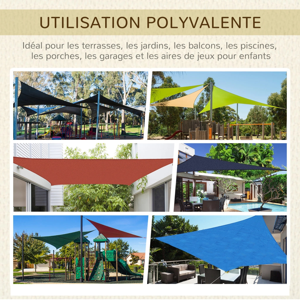 Telo ombreggiante rettangolare 6x4 m ¨C zephmum ¨C HDPE beige