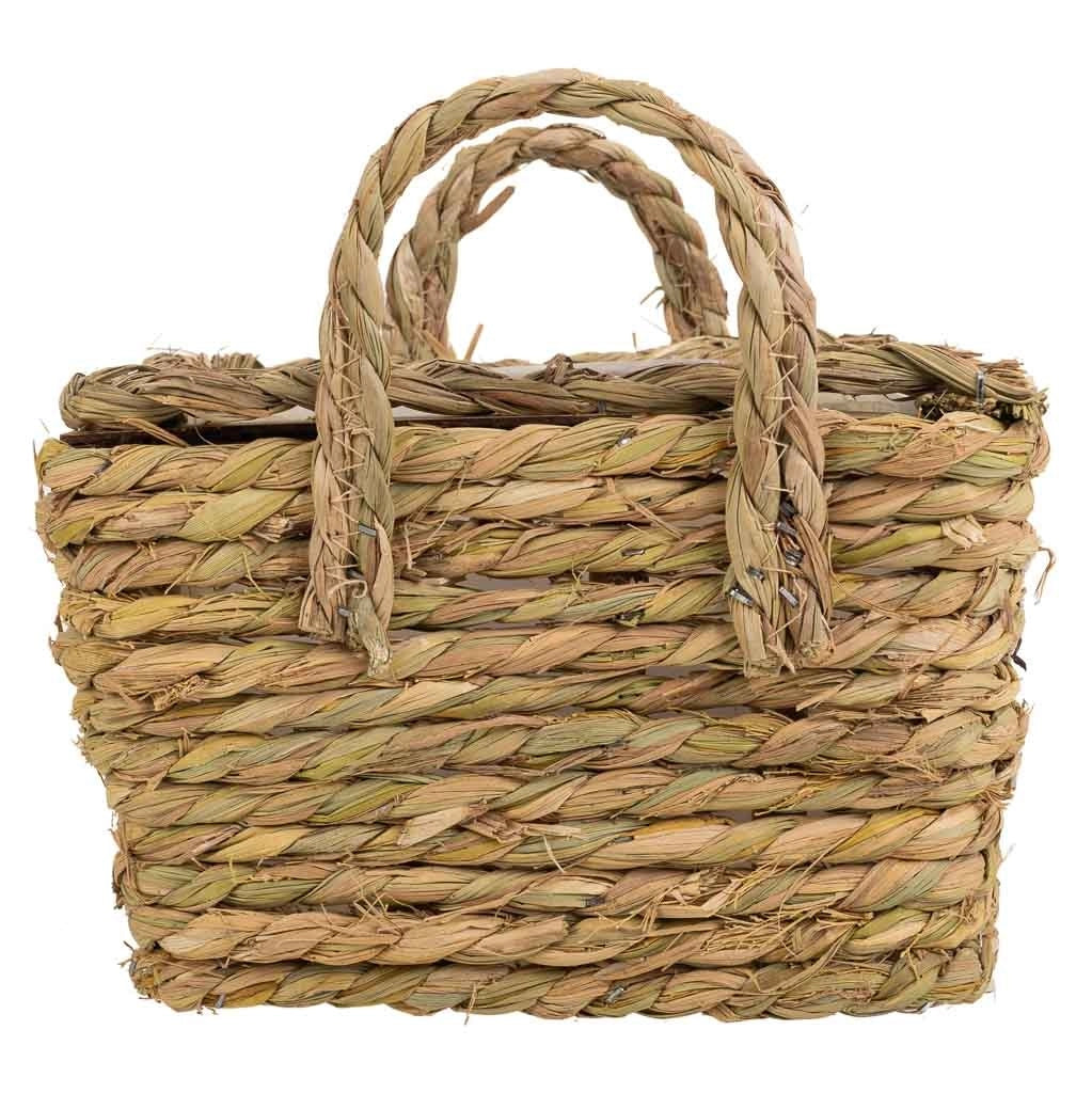 Cesto in corda intrecciata marrone 19x19x13h