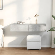 Scaffale a Parete con Cassetti Grigio 100x36x19cm in Truciolato 859989