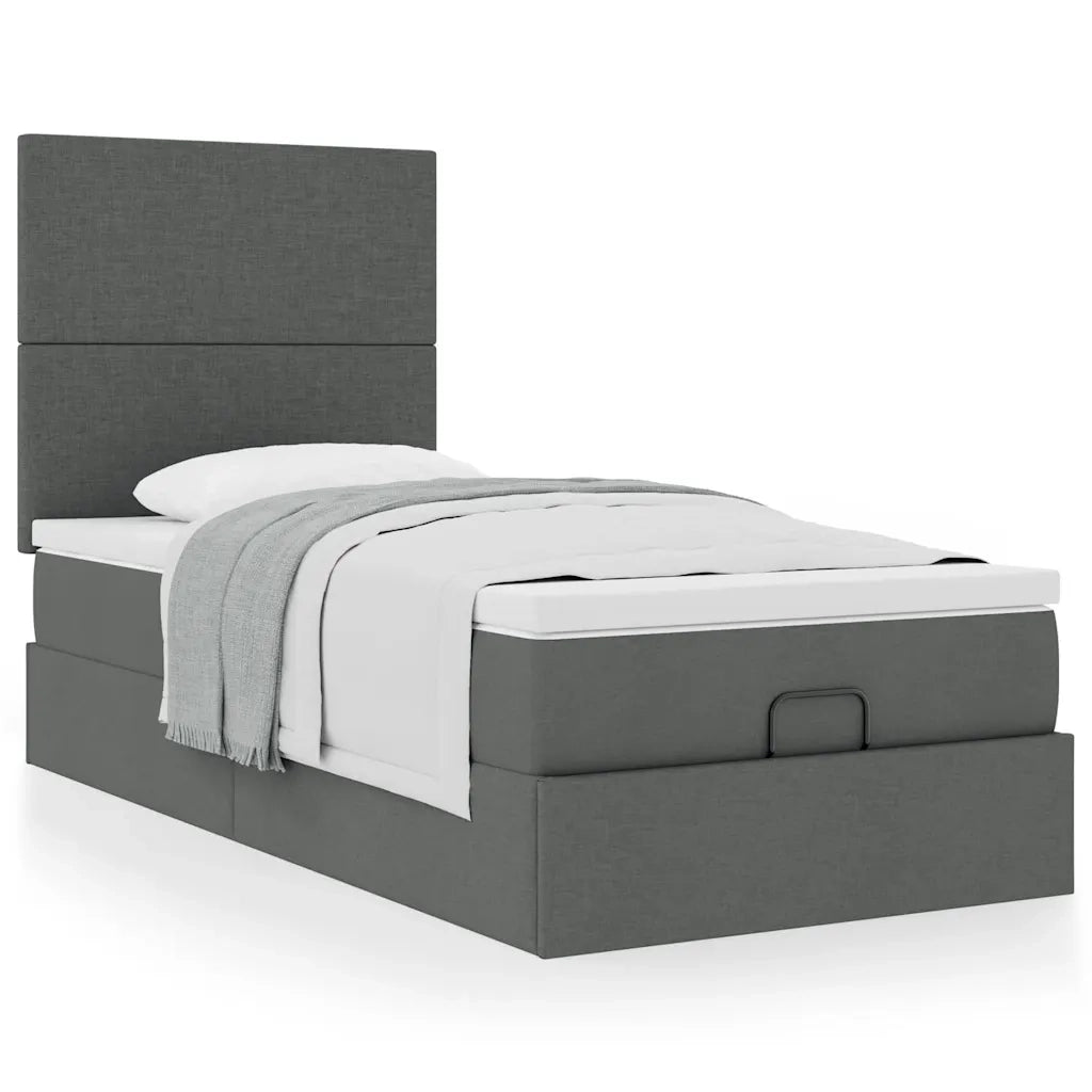 Struttura Letto Pouf con Materasso 180x200 cm in Tessuto 3313030