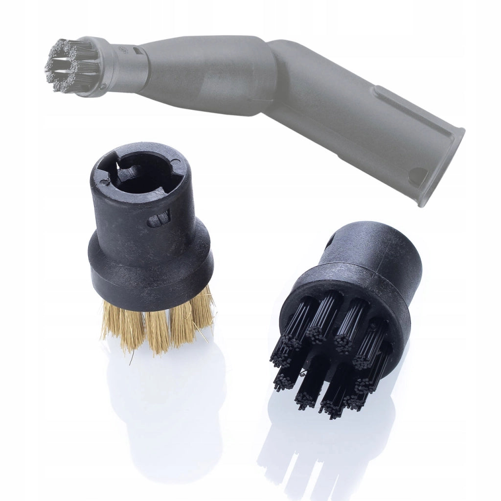 Set di Spazzole per Pulitore a Vapore compatibile con Kärcher SC1–SC5 – 2 Rotonde + 4 Piatte, Setole Ottone e Sintetiche