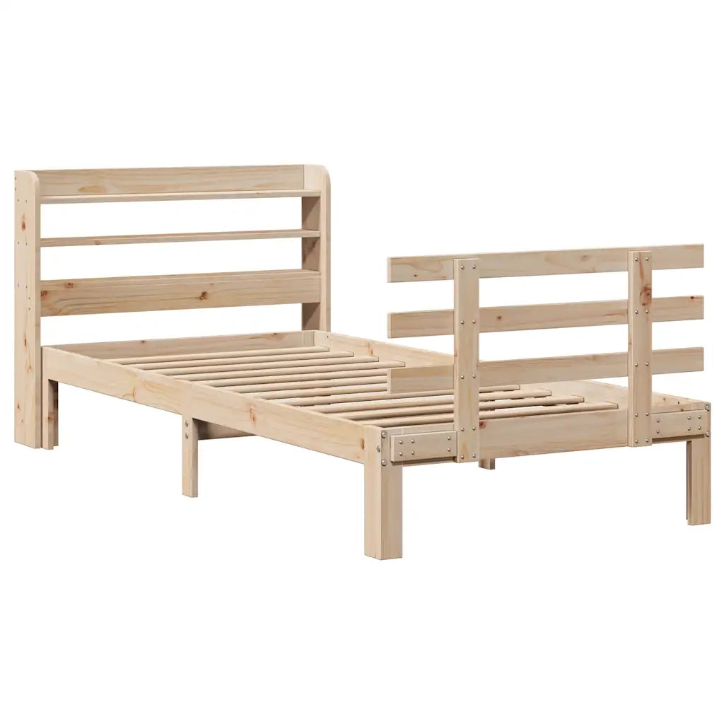 Giroletto con Testiera 75x190 cm in Legno Massello di Pino 3306837