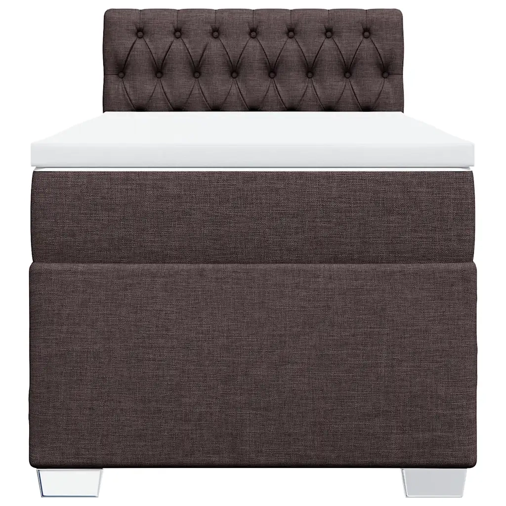 Giroletto a Molle con Materasso Marrone Scuro 100x200cm Tessuto 3285809