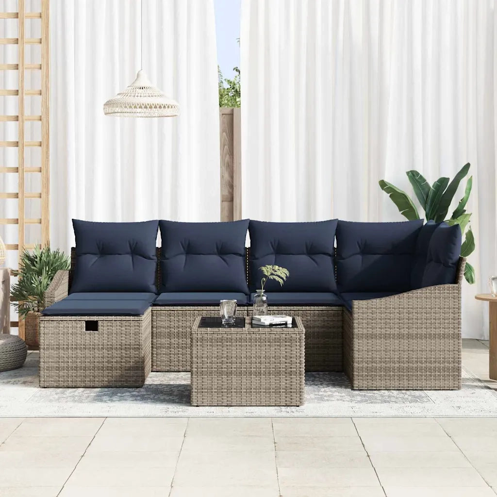 Set di divani con cuscino 3 pcs polyrattan