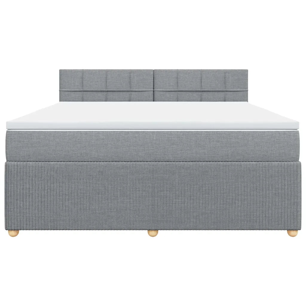 Giroletto a Molle con Materasso Grigio Chiaro180x200 cm Tessuto