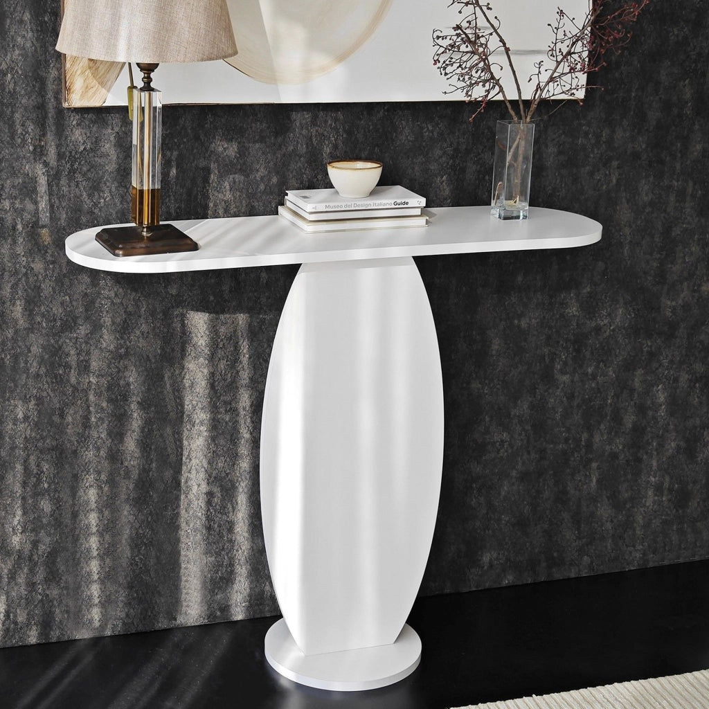 Ramacca, Consolle Colore Ripiano Bianco, 100x30x81h cm Bianco
