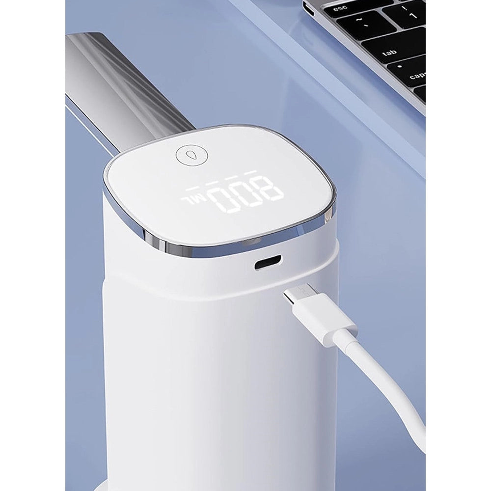 Trade Shop - Pompa D'acqua Dispenser Ricaricabile Usb Con Display A Led Portatile Pieghevole Q-cs80 -