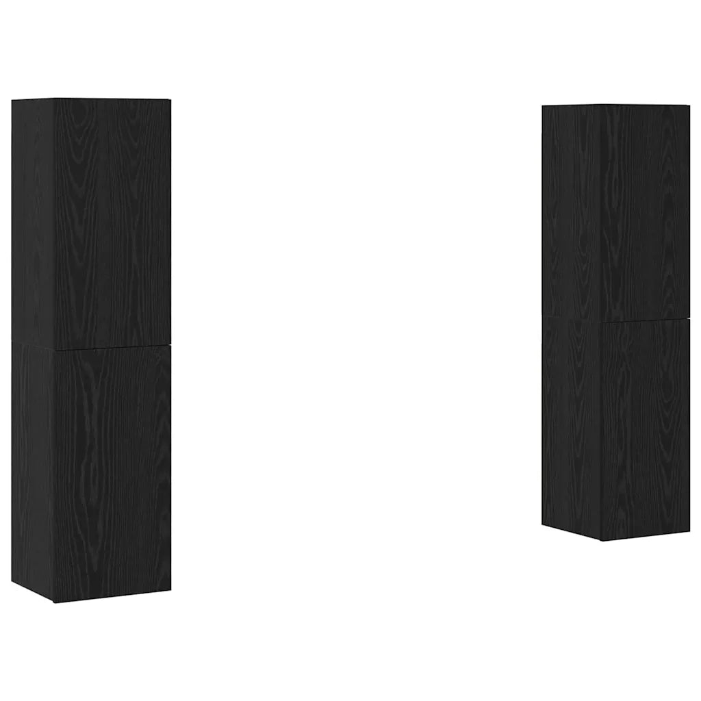 Set mobile TV Montaggio a parete Rovere Nero Legno multistrato 3393517
