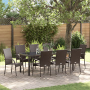 Set da Pranzo Giardino 5 Pezzi Marrone Polyrattan