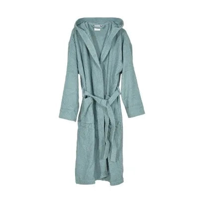 Accappatoio verde 100% cotone taglia L con tasche cappuccio e cintura