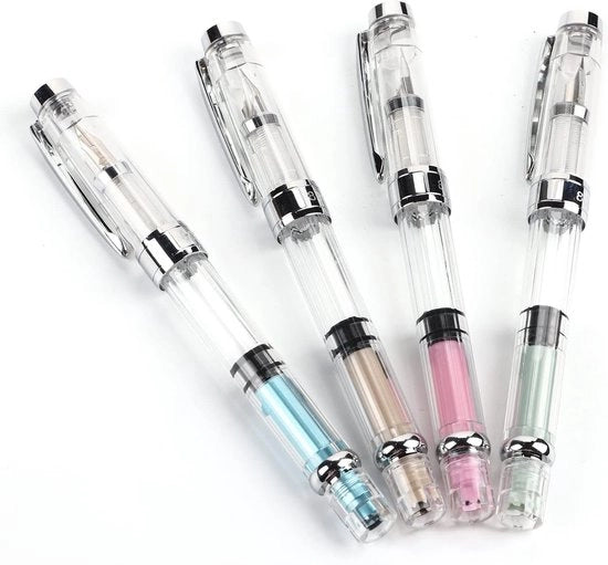Set di Pennelli da Disegno Translucidi Antiscivolo da 4 - Pennello con Punta 0,5 mm - Materiale Duraturo/Komposito in Acciaio Inossidabile - Lunghezza della Penna 600-800 m - Pennelli per Disegno